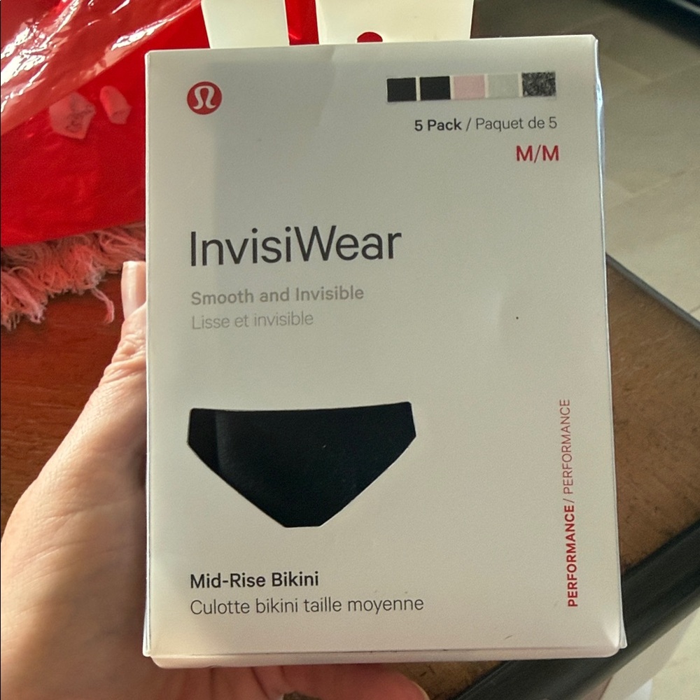 lululemon athletica Black InvisiWear Mid-Rise Bikini 5-Pack NIB